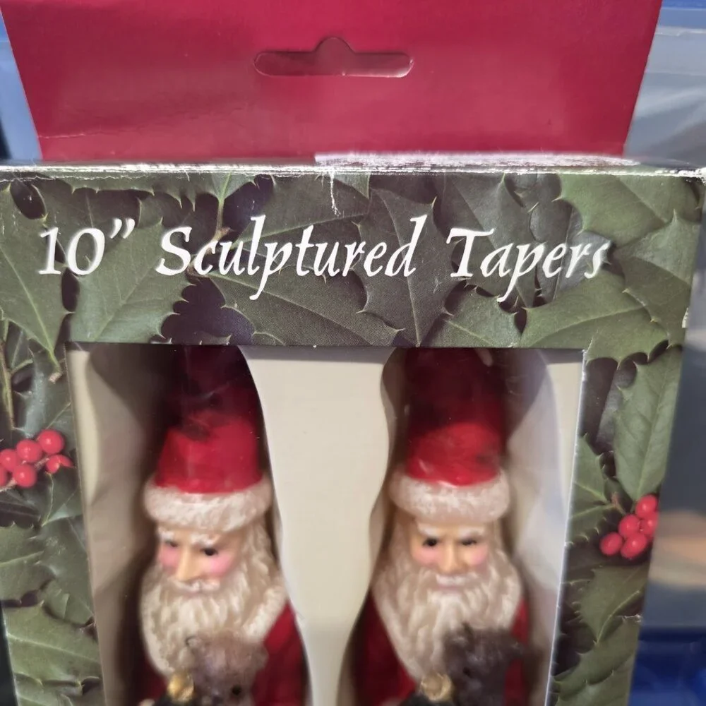 VTG Robert Alan Candle Company - Santa Claus 10” Sculptured Tapers - NEW